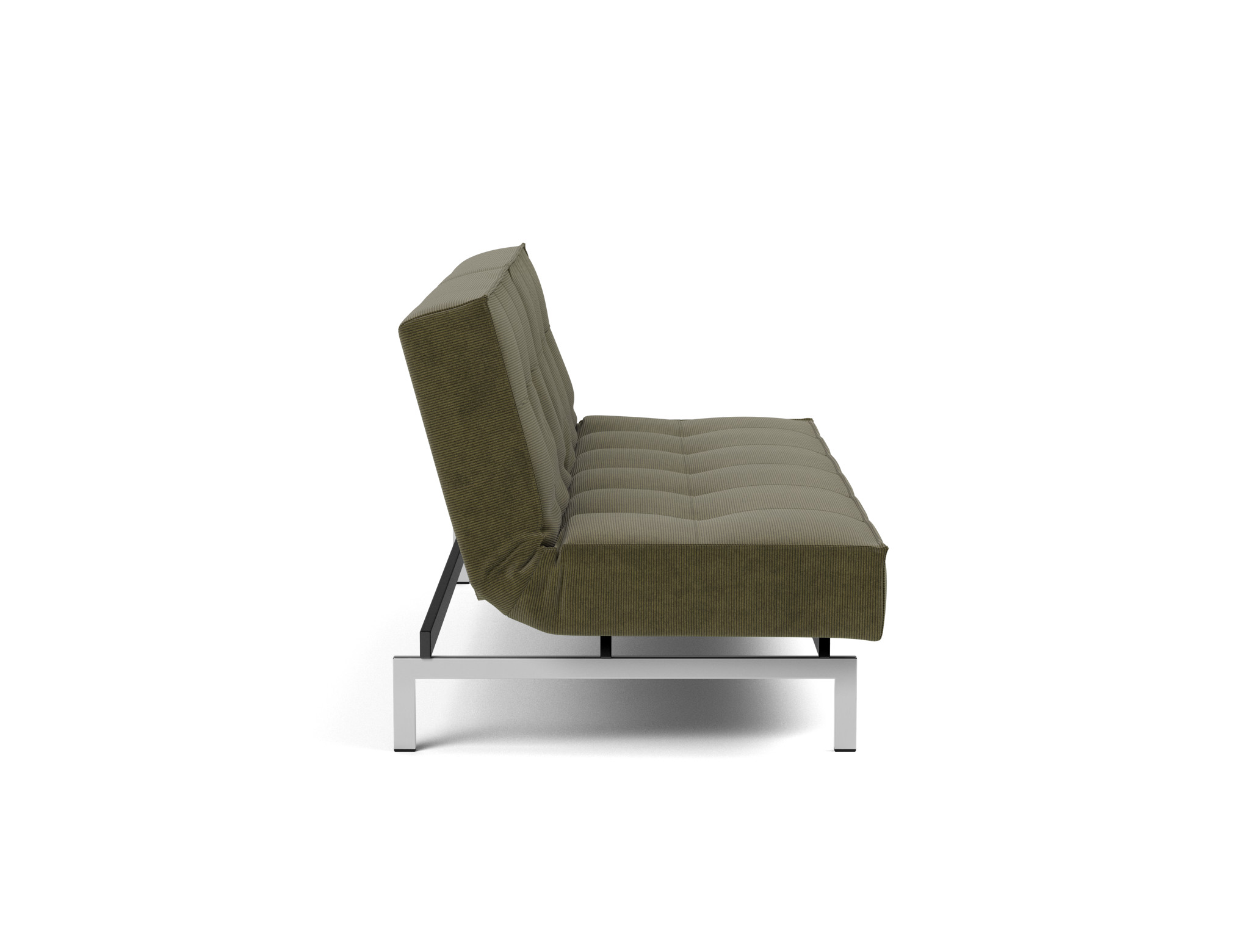 Schlafsofa Splitback Kord Cordufine 316-Pine-Green Beine Chrom