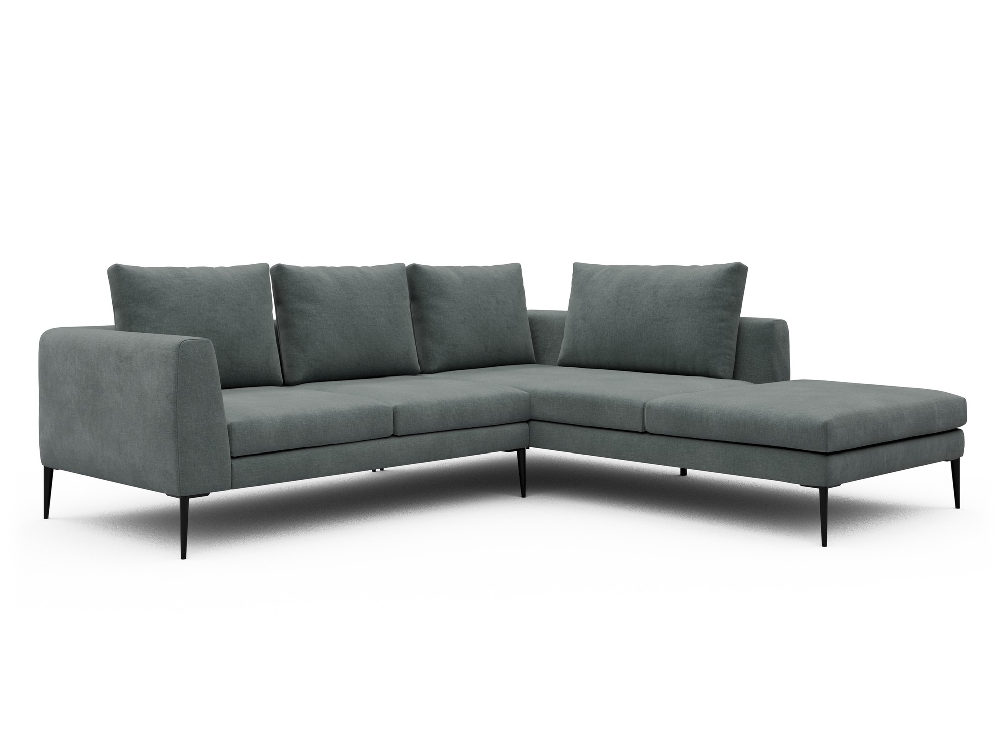 Skandi Home Ecksofa Paul Relax-Ecke rechts mit 2-Sitzer Smooth-Silver-Grey moebelfaktor
