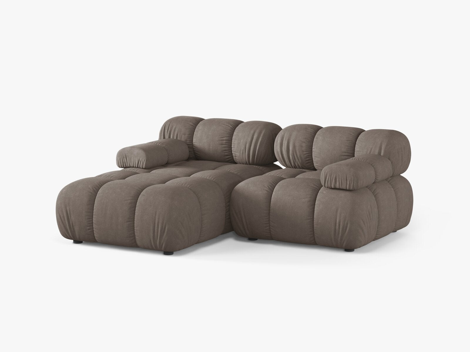 Micadoni Modulares Ecksofa Bellis 3-Sitzer Links Strukturierter Stoff Liberty Cappuccino