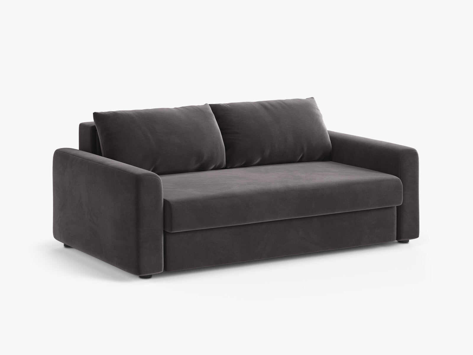 Micadoni Sofa mit Schlaffunktion David 3-Sitzer Samt Salvador Dunkelgrau
