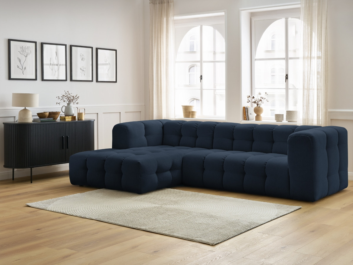 Bobochic Cloud Ecksofa 288 × 184 cm Stoff Dunkelblau Ecke links