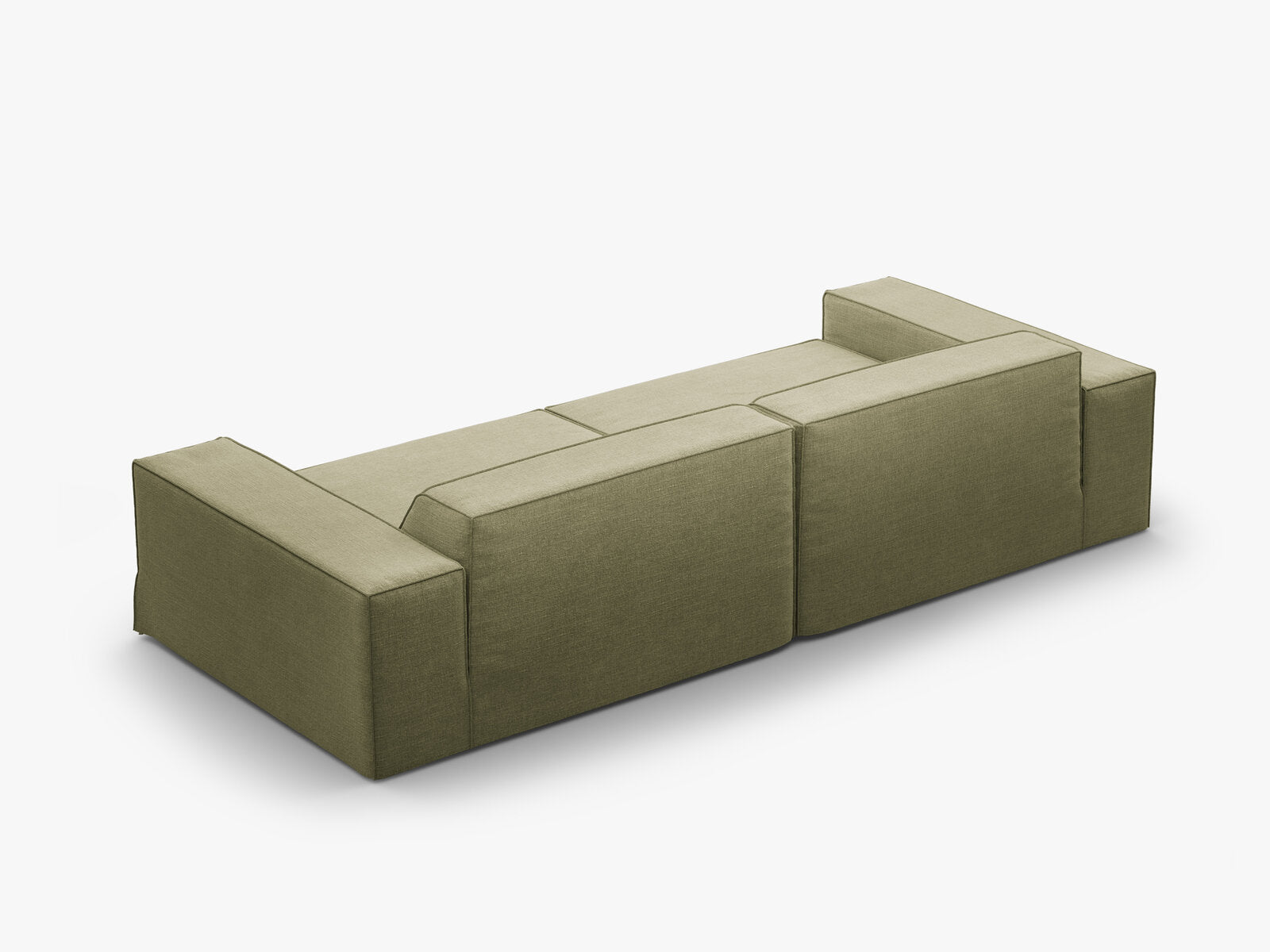 Micadoni Sofa Jodie 4-Sitzer Strukturierter Stoff Lins Hellgrün