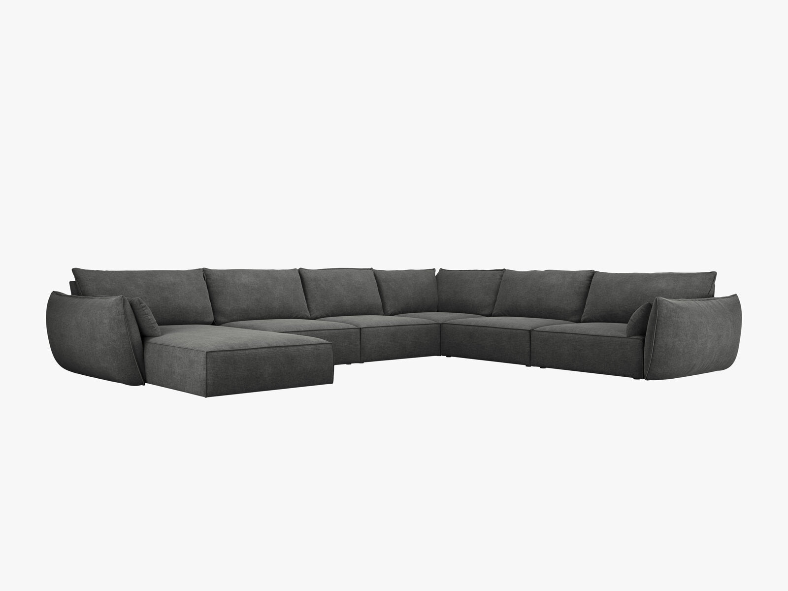 Micadoni Panorama-Ecksofa Kaelle 8-Sitzer Rechts Chenille Over The Horizon Dunkelgrau