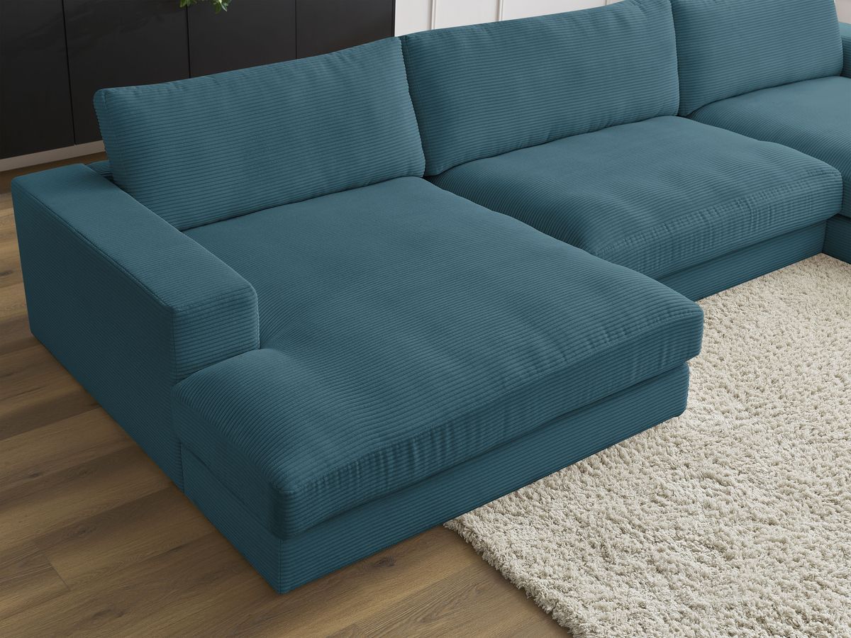Bobochic Leonard Wohnlandschaft 404 × 159 cm Cordsamt Hellblau