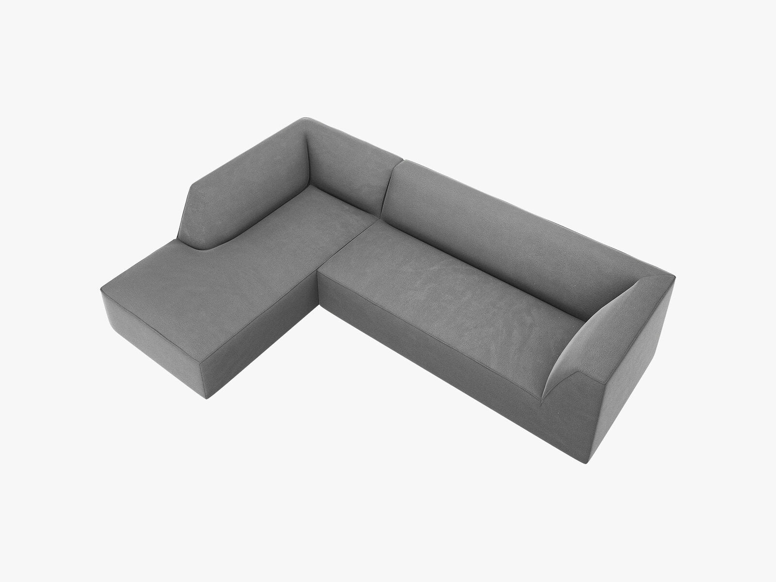 Micadoni 4-Sitzer Modular Sofa Ruby Links Samt Salvador Grau
