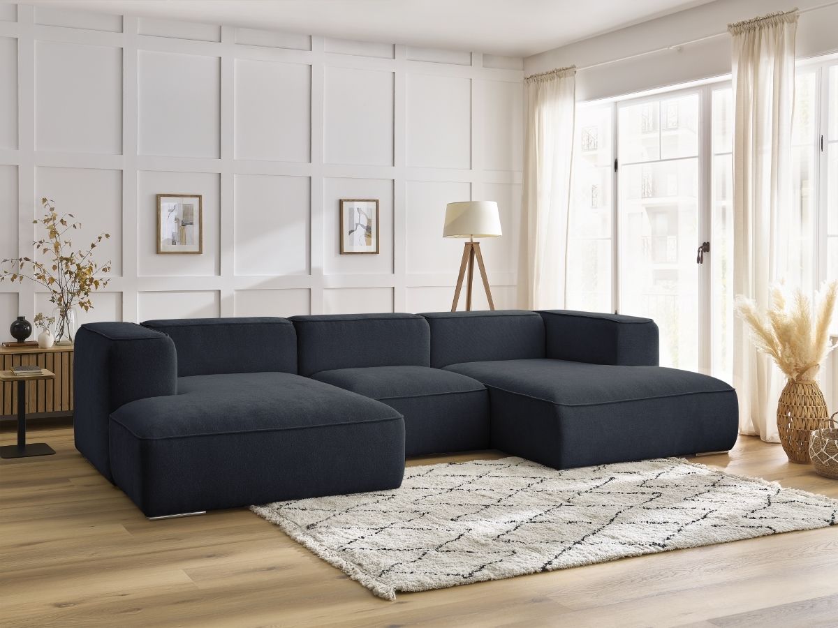 Bobochic Zephyr Wohnlandschaft Strukturstoff Dunkelblau