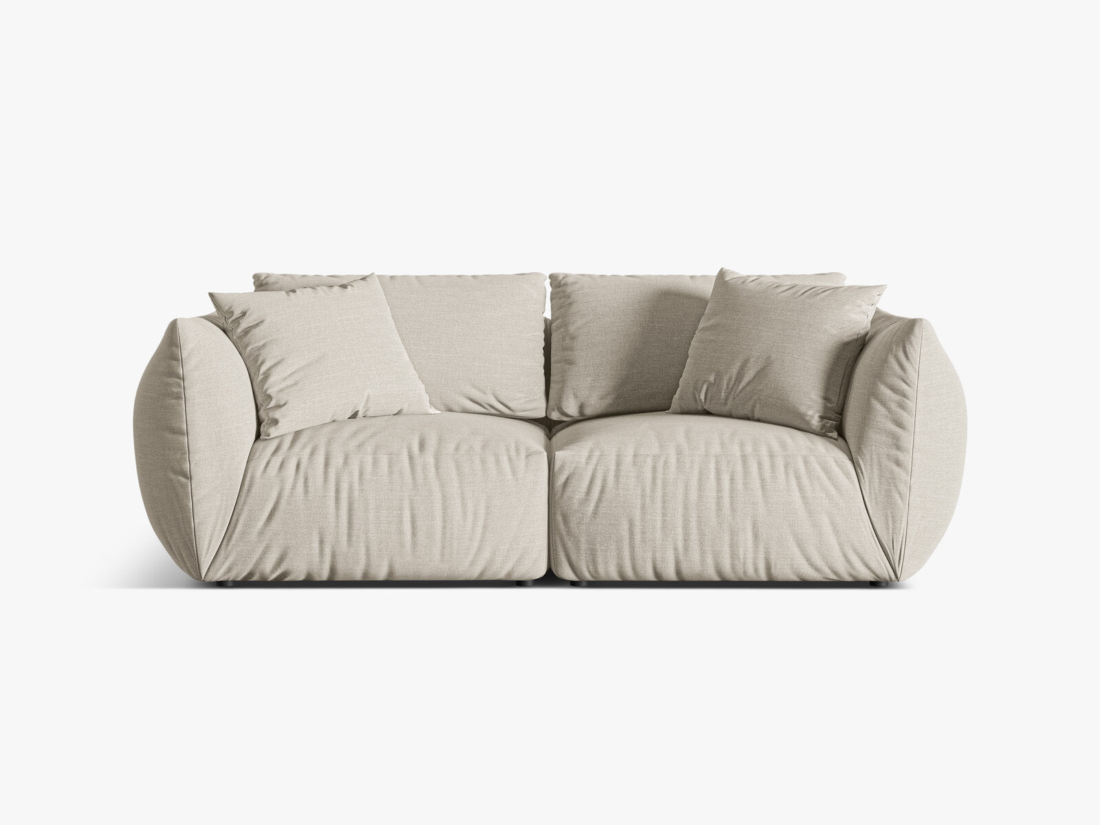 Micadoni Sofa Chris 3-Sitzer Strukturierter Stoff Natur