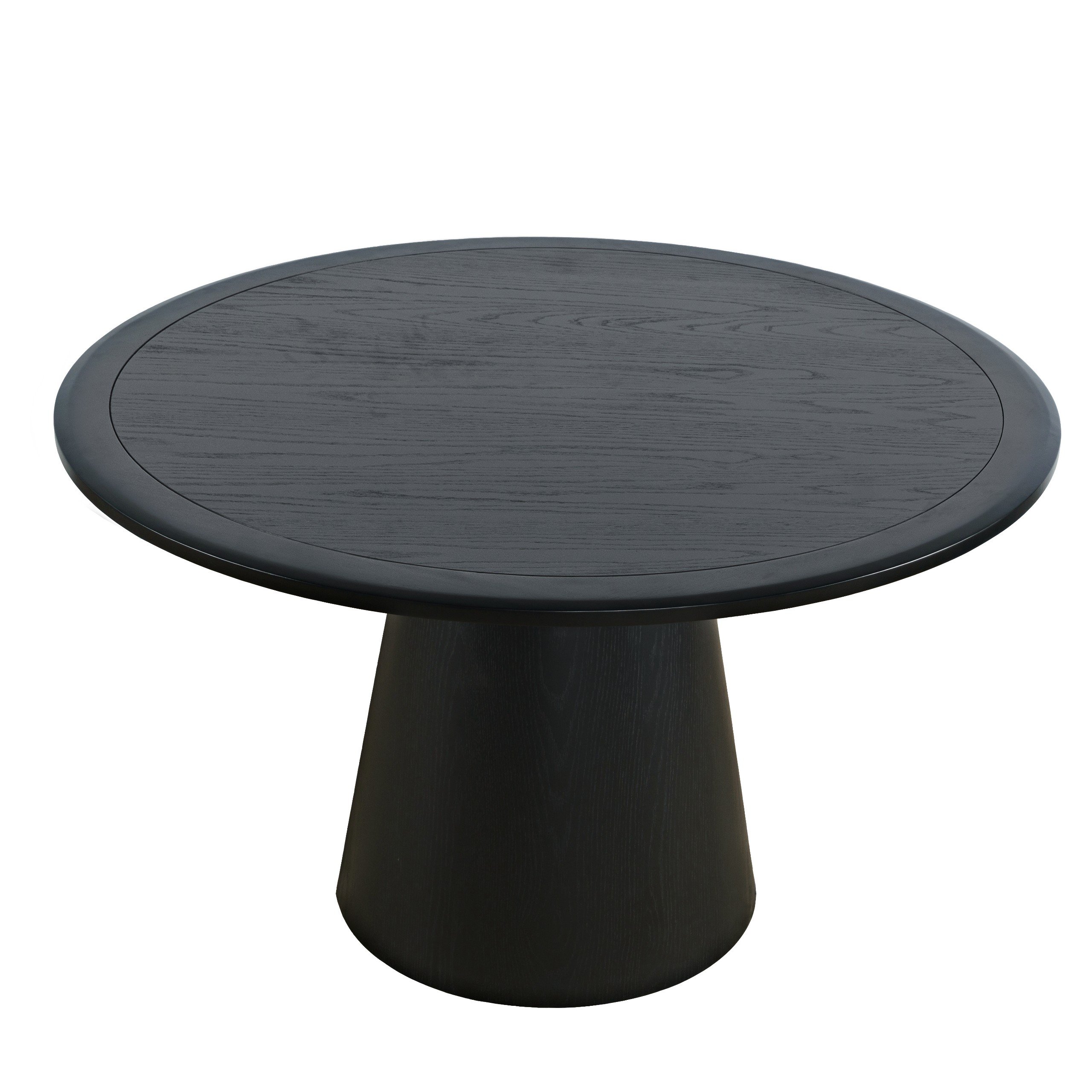 Livin Hill Set Avola: Esstisch 127 cm + 4× Polsterstuhl Leith Zimt, Tisch Schwarz