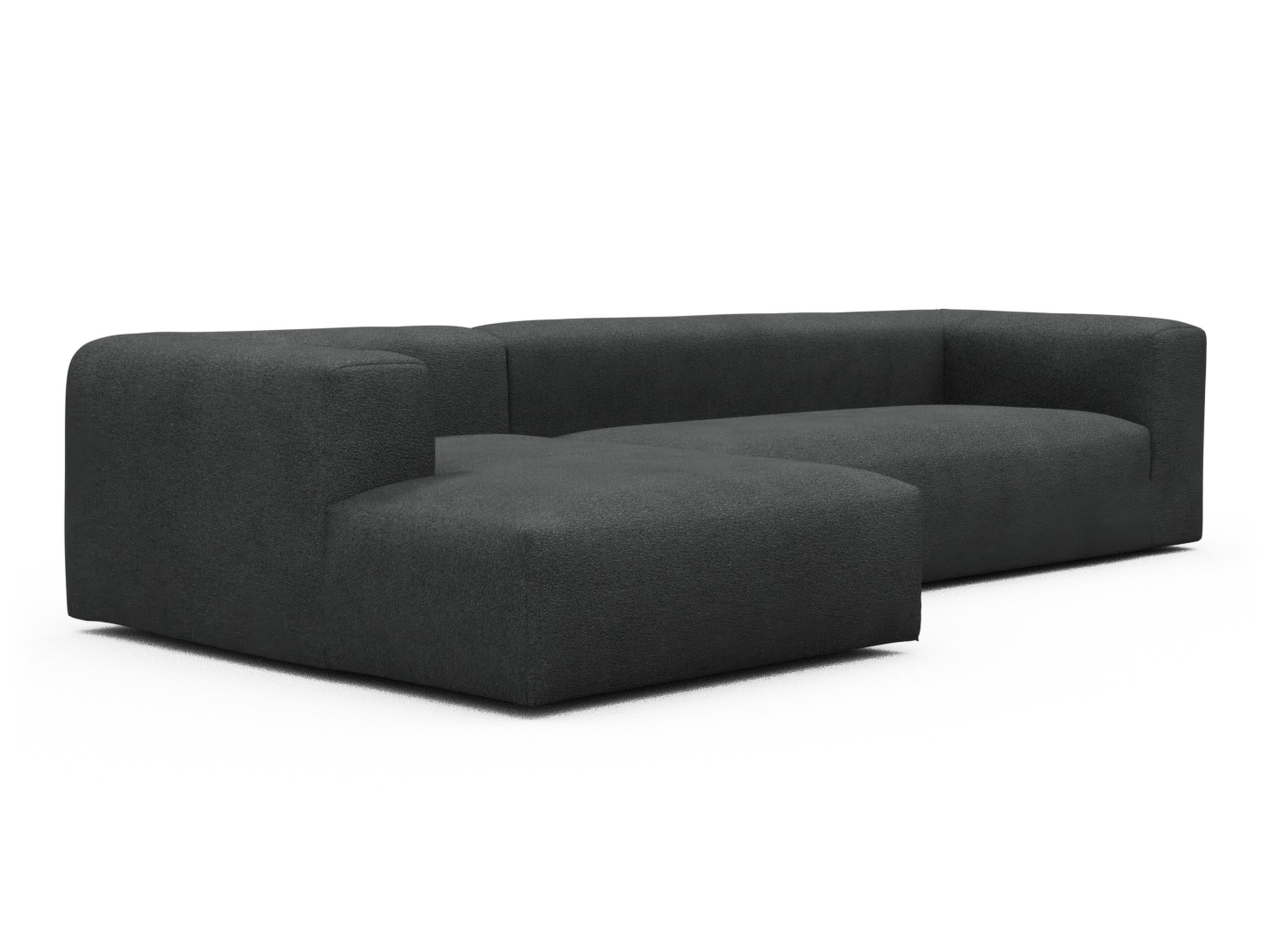 Skandi Home Ecksofa Fred Chaiselongue links mit 2,5-Sitzer Boucle-Charcoal moebelfaktor
