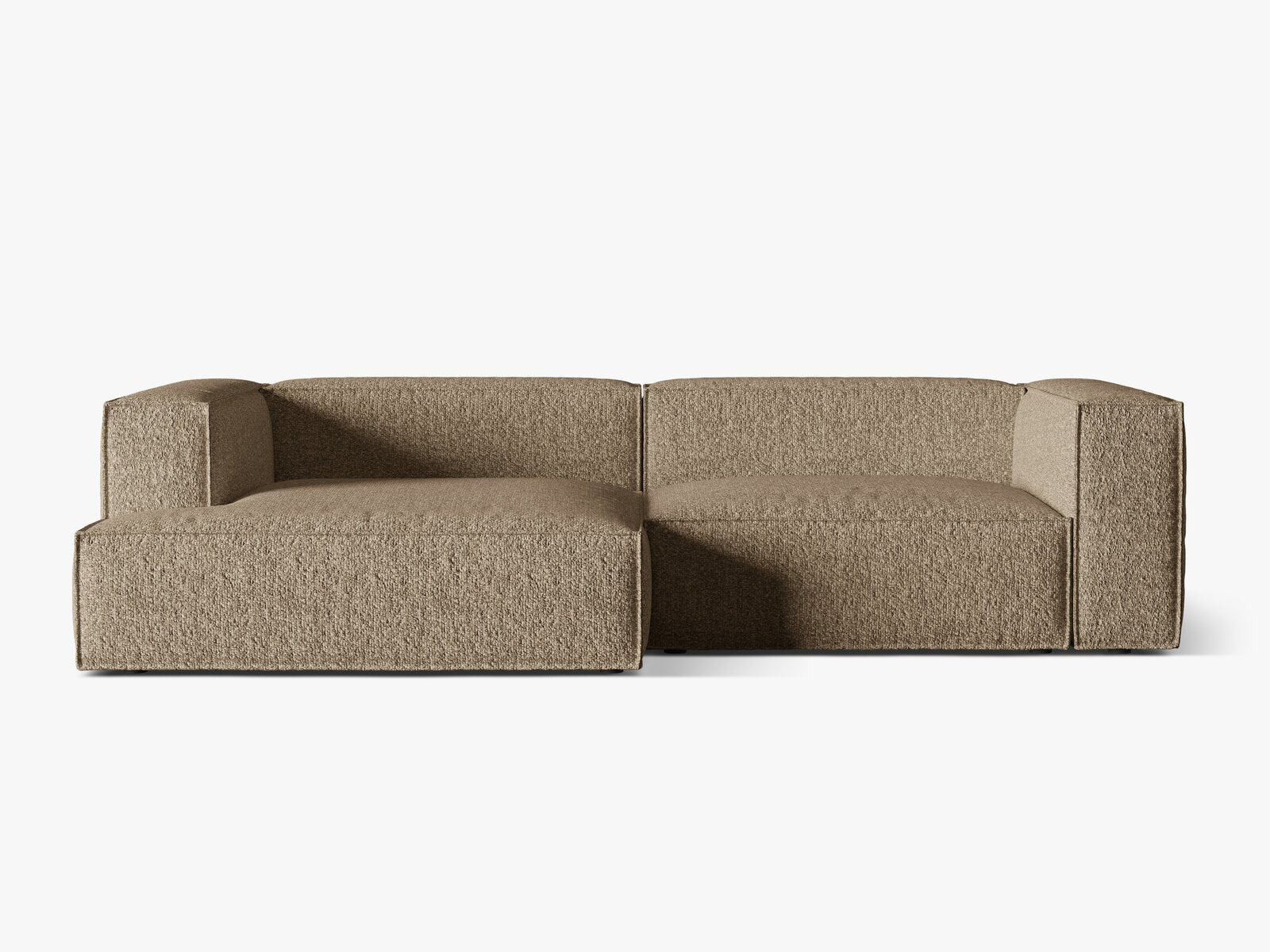 Micadoni Ecksofa Nuria 4-Sitzer Links Boucle Cappuccino