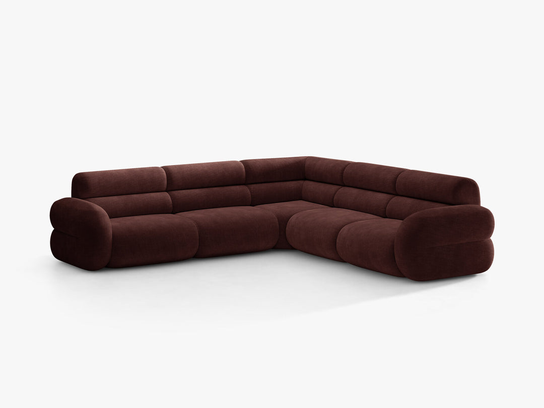 Micadoni Neo Modulares Ecksofa 7-Sitzer Chenille Golden Kirschbaum