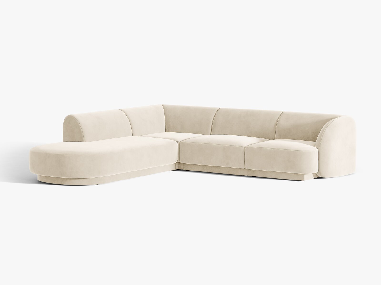 Micadoni Ecksofa Miley 6-Sitzer Samt Venus Helles Beige Links
