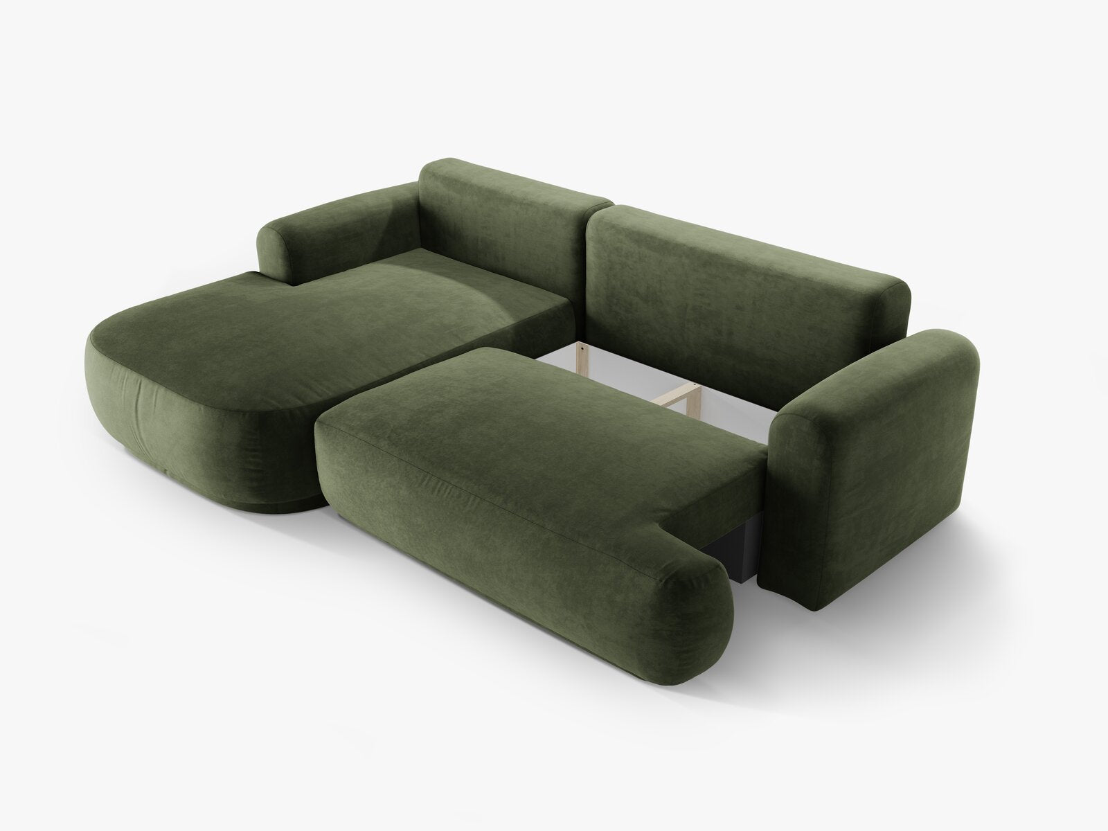 Micadoni Ella Ecksofa 5-Sitzer mit Schlaffunktion Links Samt Vogue Grün