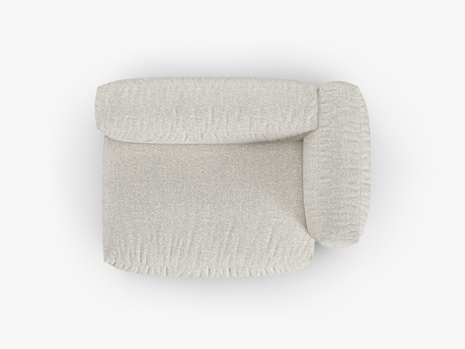 Micadoni Eckmodul mit Armlehne Martina 1-Sitzer Groß 90cm Sitztiefe Rechts Boucle Monet Grau Beige Melange