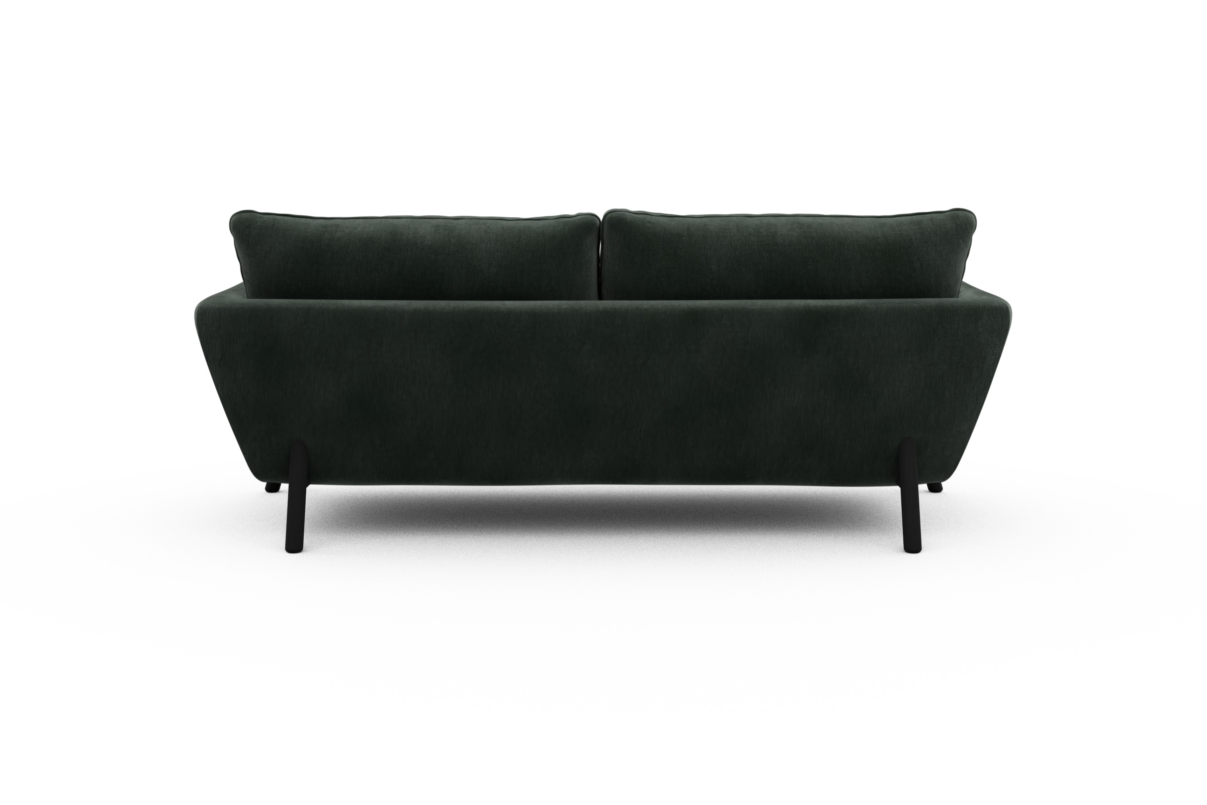 Sofa Emil 3-Sitzer Beinfarbe Eiche Schwarz Smooth-Laurel-Green