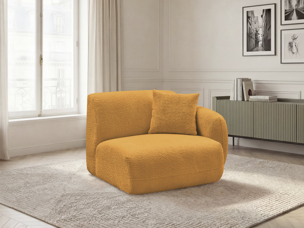 Bobochic Anda Sofamodul 1-Sitzer 104 × 103 cm Chenille Gelb Ecke rechts