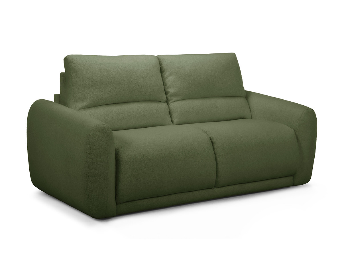 Bobochic Minorque Schlafsofa 2,5-Sitzer Chenille Grün, Liegefläche 140 × 200 cm