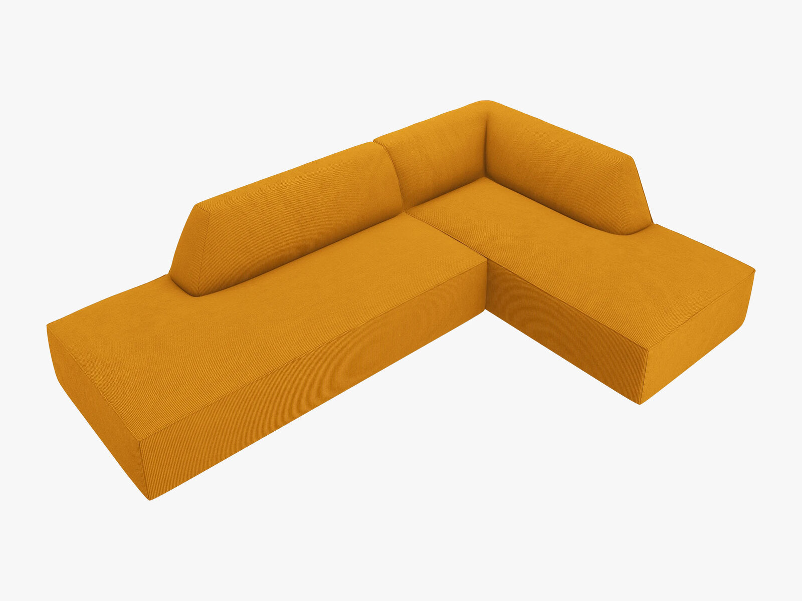 Micadoni Ecksofa Ruby 4-Sitzer Rechts Kord Scala Gelb