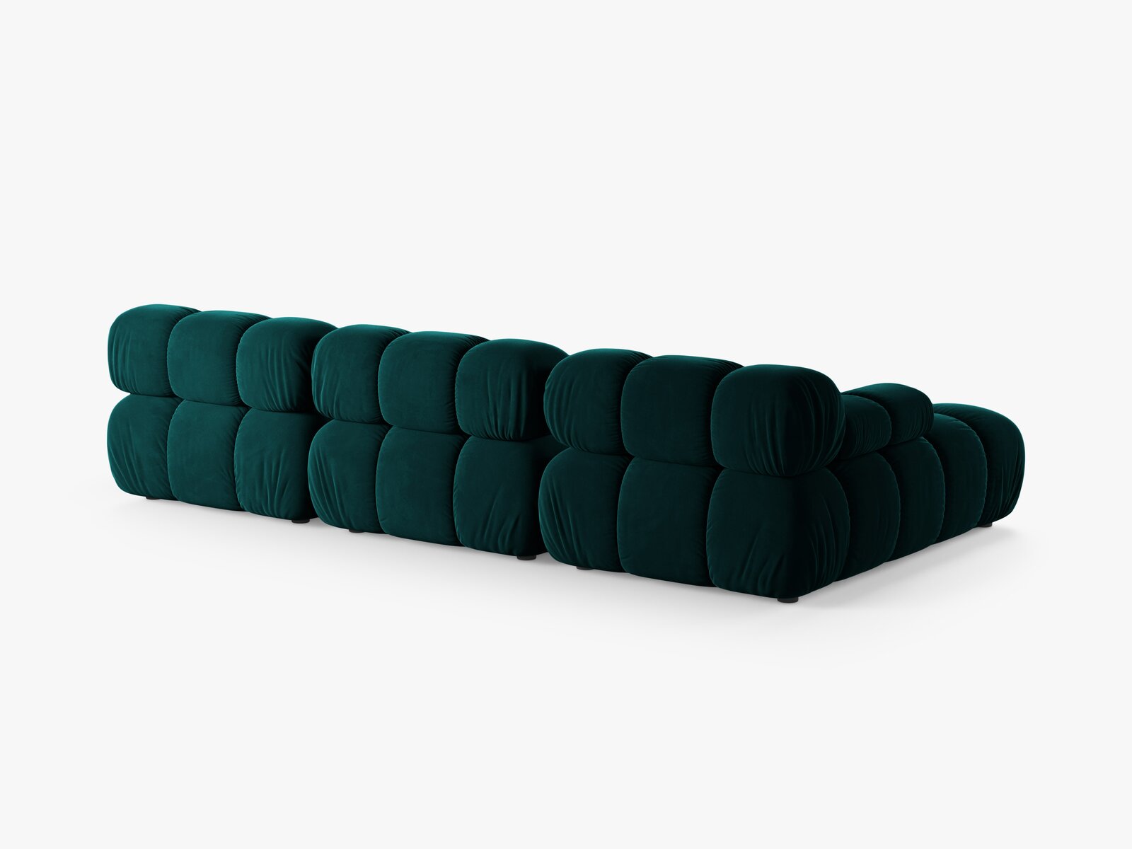 Micadoni Modulares Ecksofa Bellis 4-Sitzer Links Samt Venus Dunkel Petrol