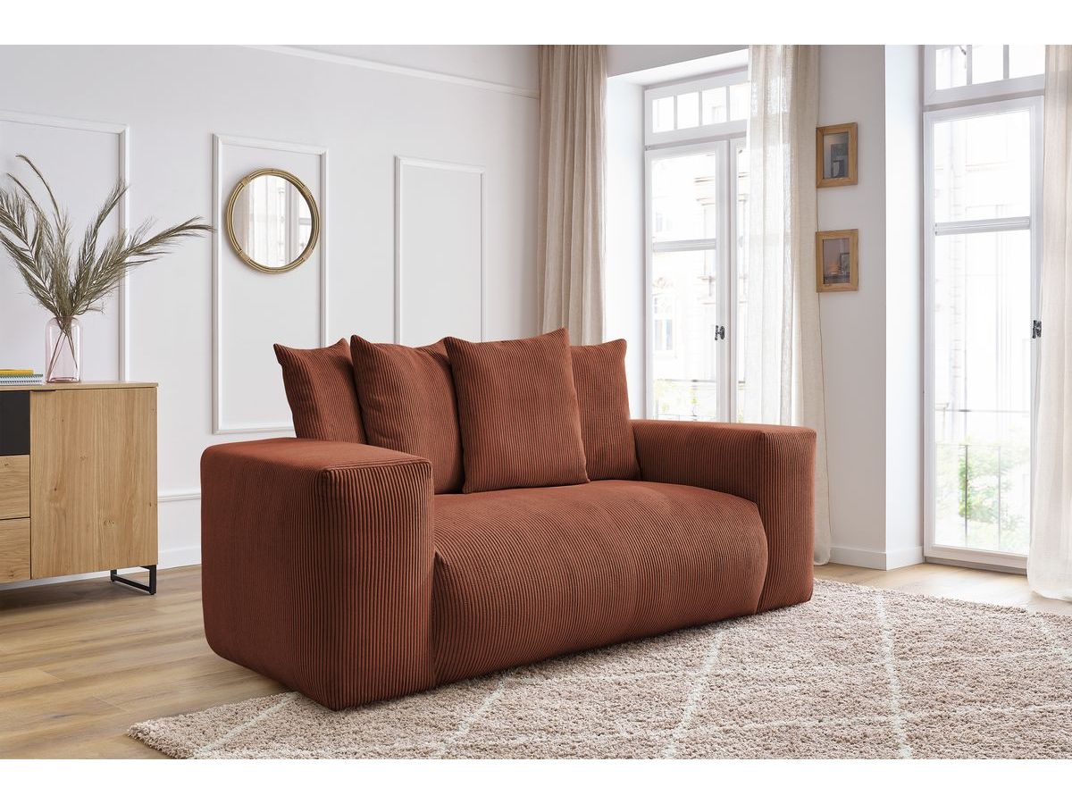 Bobochic Voltaire Sofa 2-Sitzer Cordsamt Orange