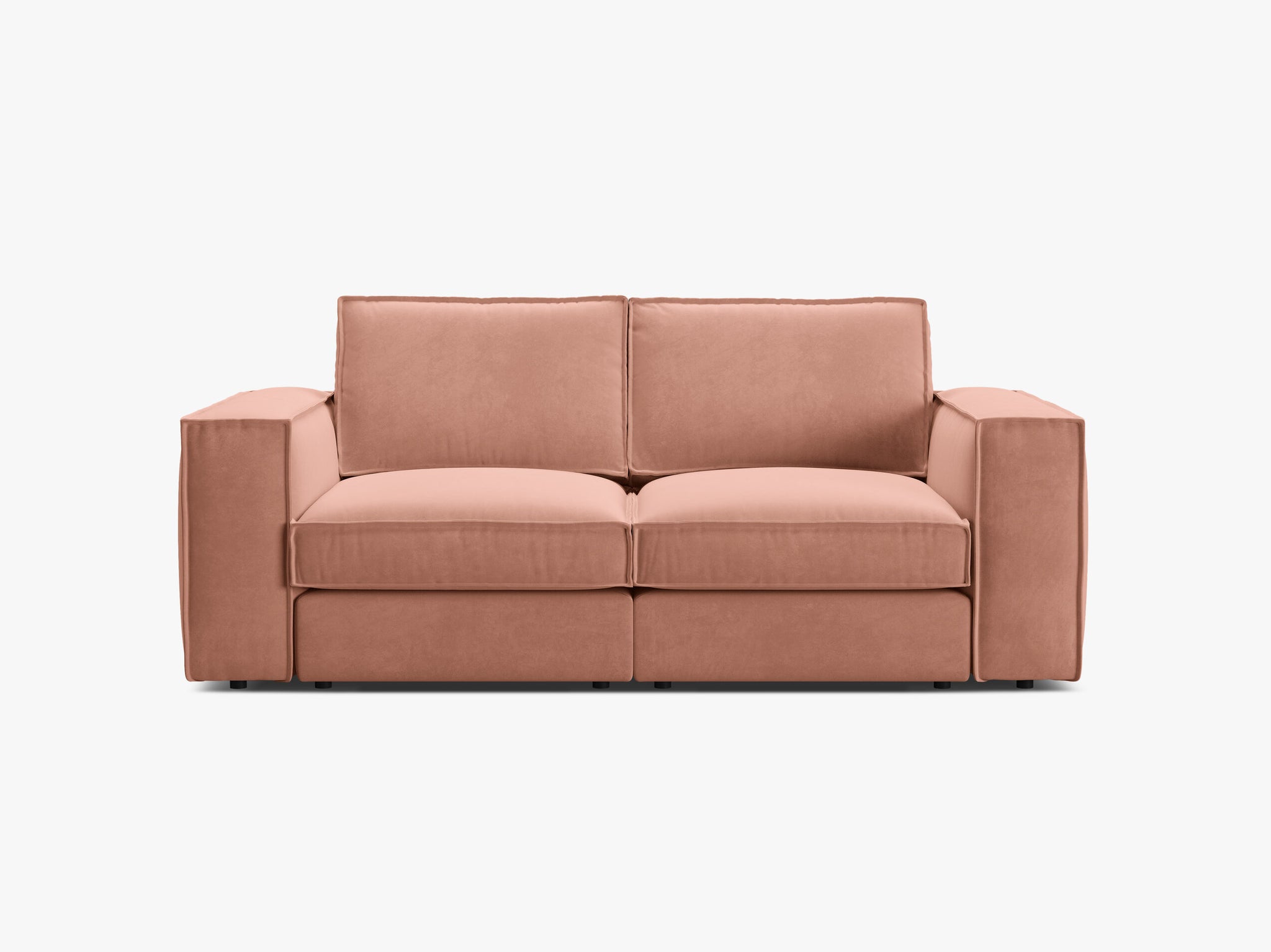 Micadoni modulares Sofa Pola 2-Sitzer Samt Salvador Rosa