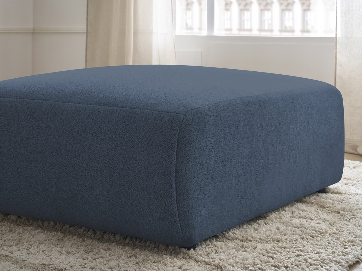 Bobochic Jana Pouf 94 × 114 cm Melange-Stoff Blau