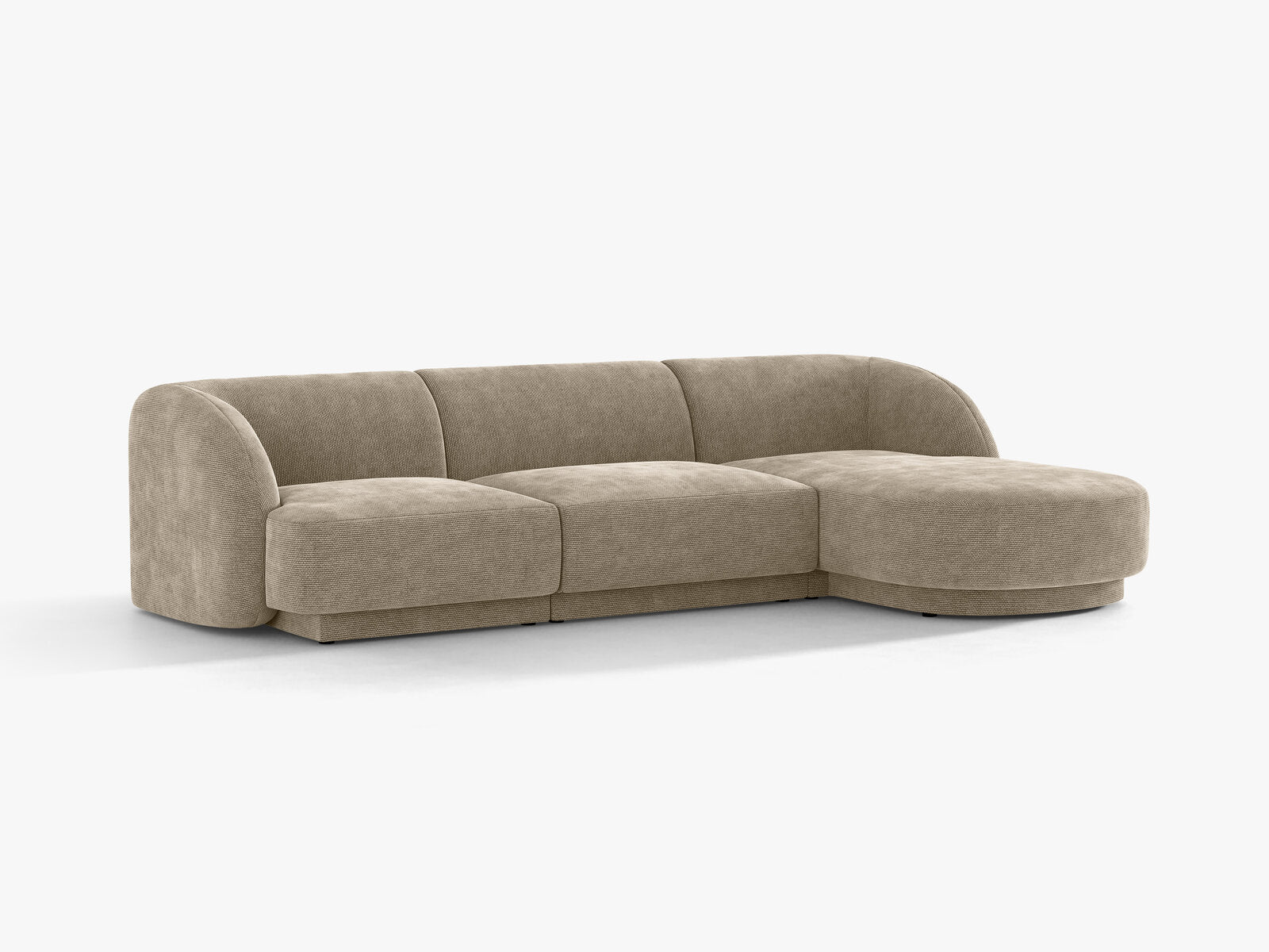 Micadoni Ecksofa Miley 4-Sitzer Rechts Chenille Haga Beige