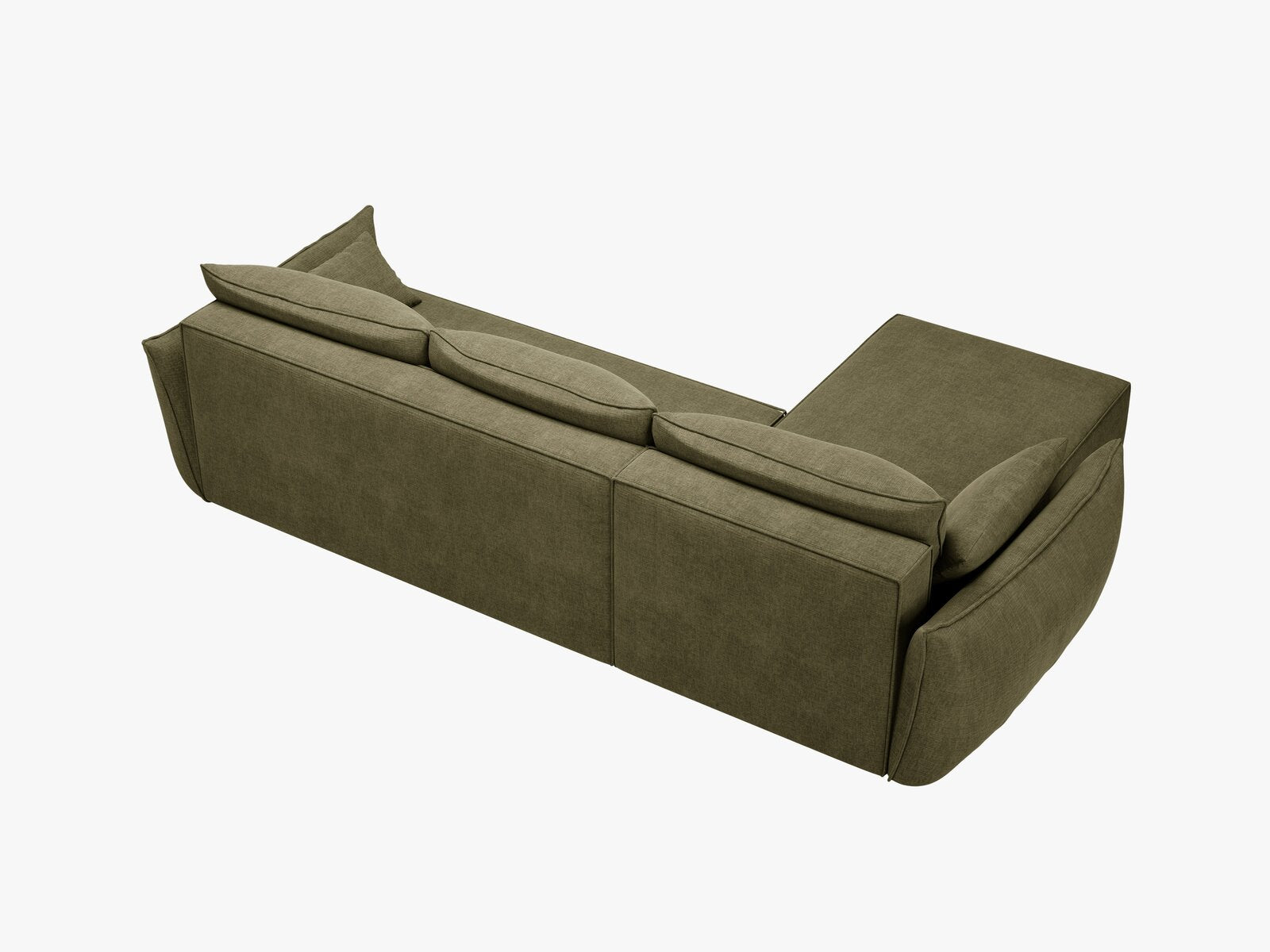Micadoni Kaelle Ecksofa 4-Sitzer mit Schlaffunktion Rechts Chenille Over The Horizon Grün