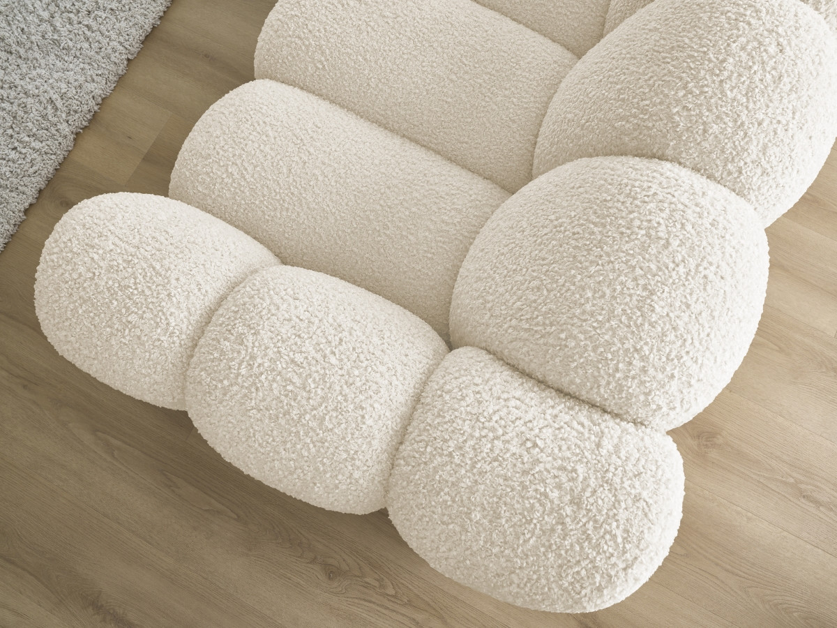 Bobochic Hippolyte Sofa 3-Sitzer Bouclé-Stoff Beige