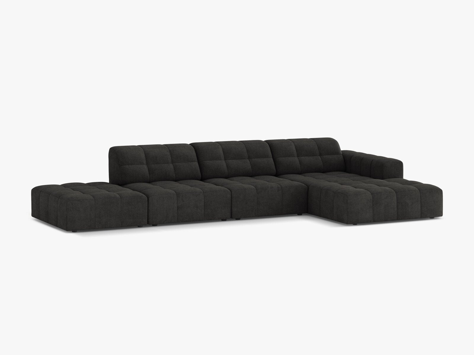 Micadoni Ecksofa Jennifer 5-Sitzer Rechts Chenille Eden Dunkelgrau