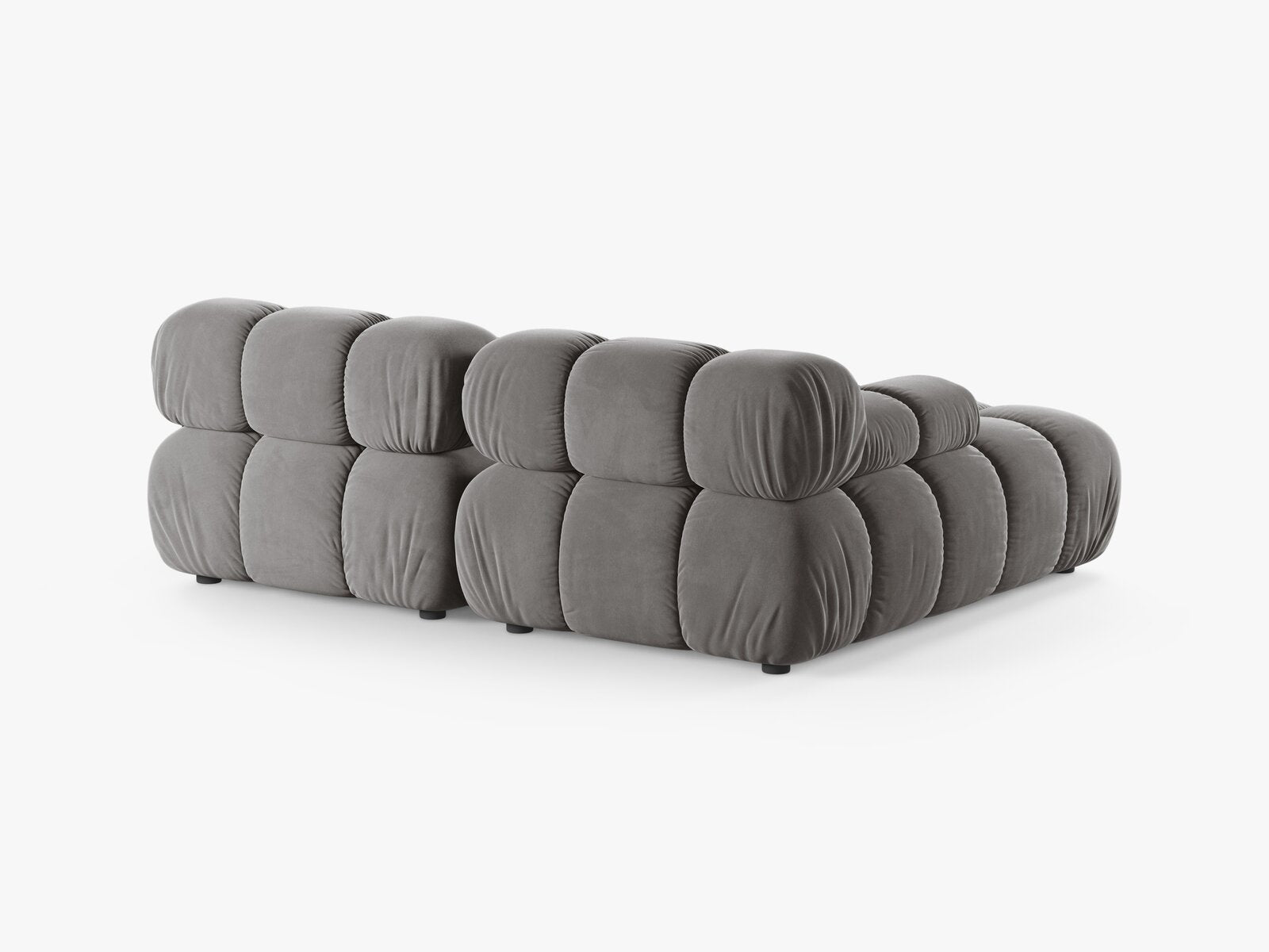 Micadoni Modulares Ecksofa Bellis 3-Sitzer Links Samt Bluvel Hellgrau