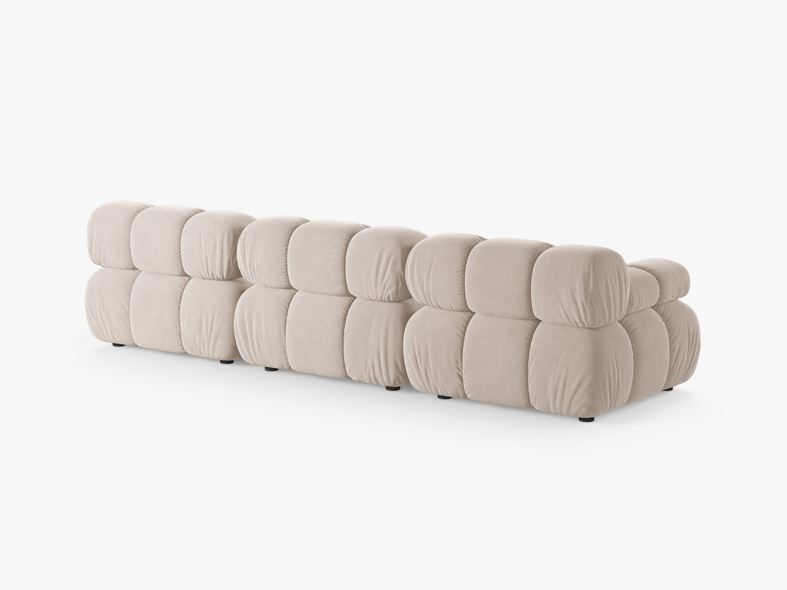Micadoni Modulares Sofa Bellis 3-Sitzer Samt Venus Helles Beige
