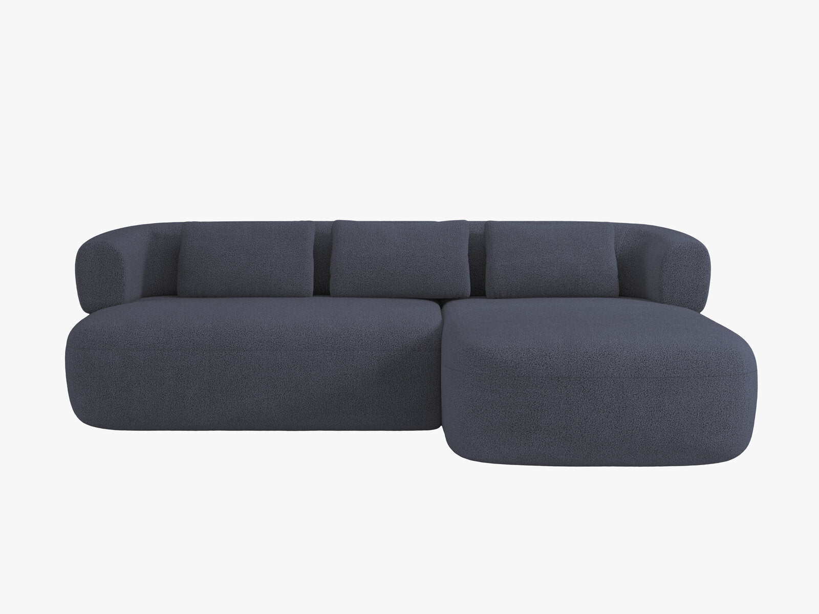 Micadoni 5-Sitzer Ecksofa Jenny Rechts Boucle Now or Never Dunkelblau