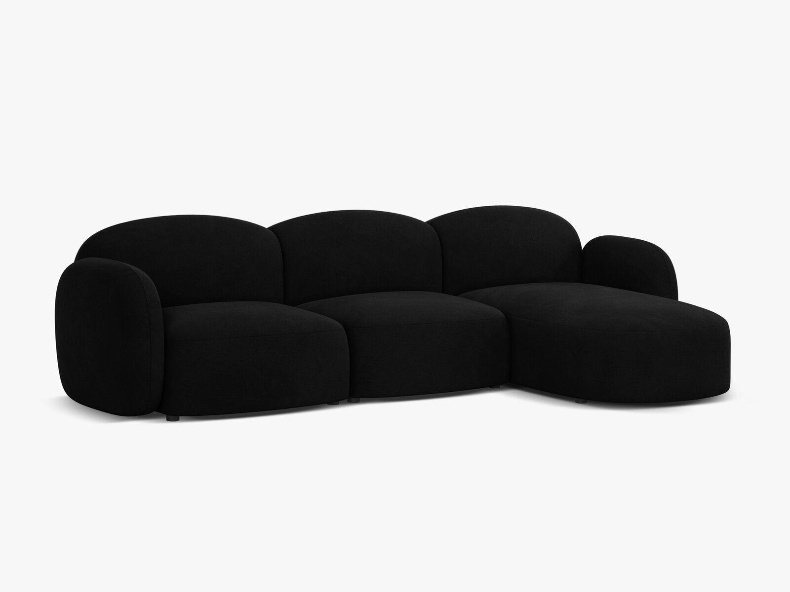 Micadoni Ecksofa Blair 4-Sitzer Rechts Samt Casino Schwarz