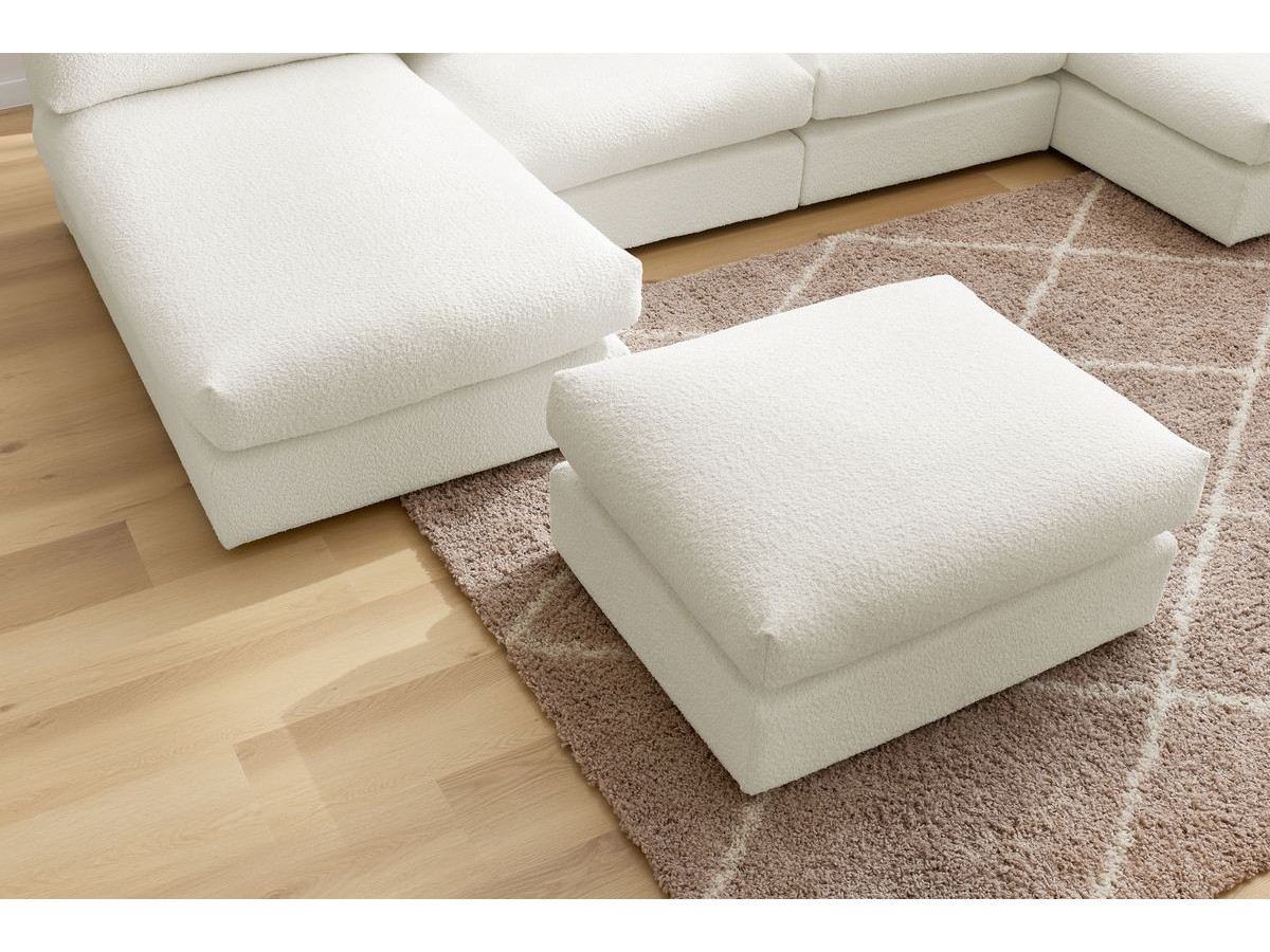 Bobochic Paris Wohnlandschaft Bouclé-Stoff Weiß