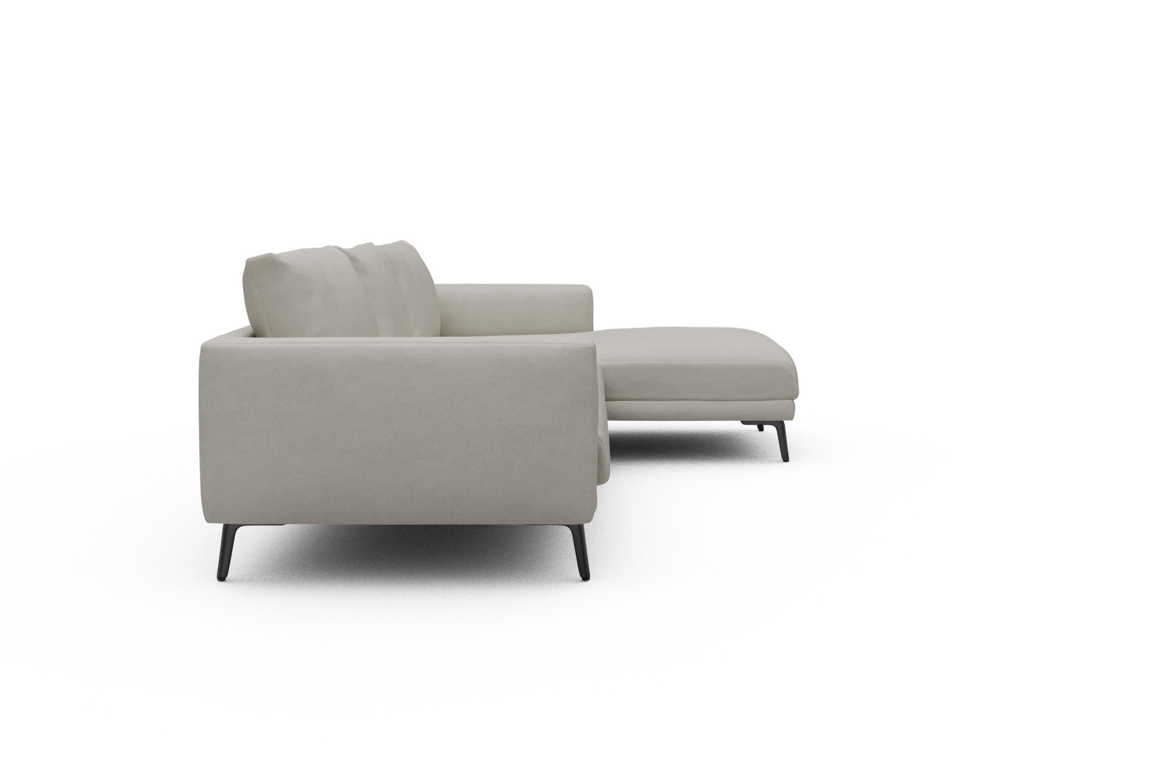 Ecksofa Karl Chaiselongue rechts mit 2,5-Sitzer Denari-Clean-Beige