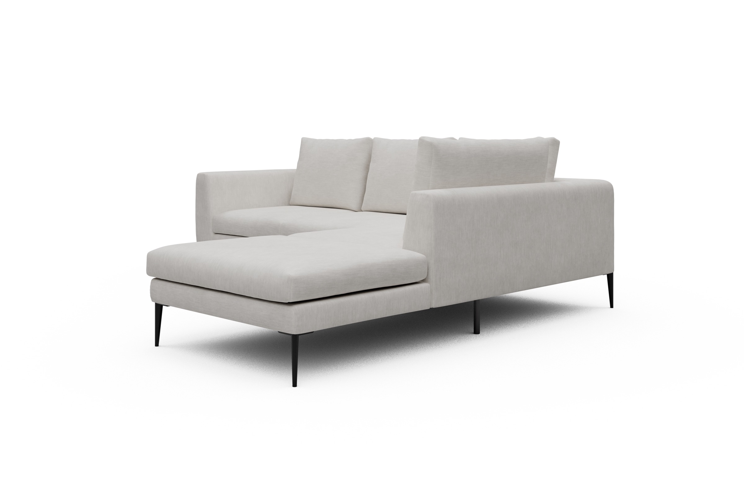 Ecksofa Paul Relax-Ecke rechts mit 2-Sitzer Vivus-Dusty-Off-White