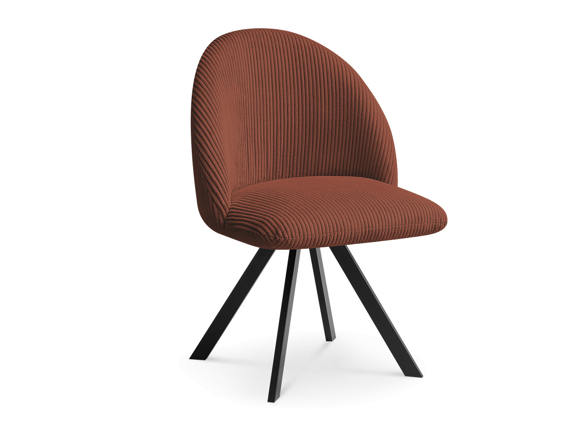 Bobochic Lalie Esszimmerstuhl mit Sternfuß Cordsamt Orange