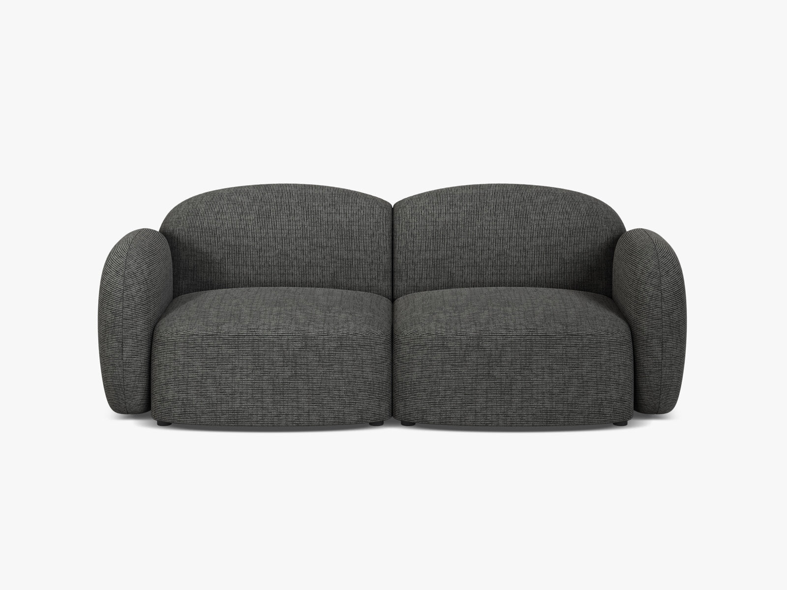 Micadoni Sofa Blair 2-Sitzer Strukturierter Stoff Baltimore Grau Melange
