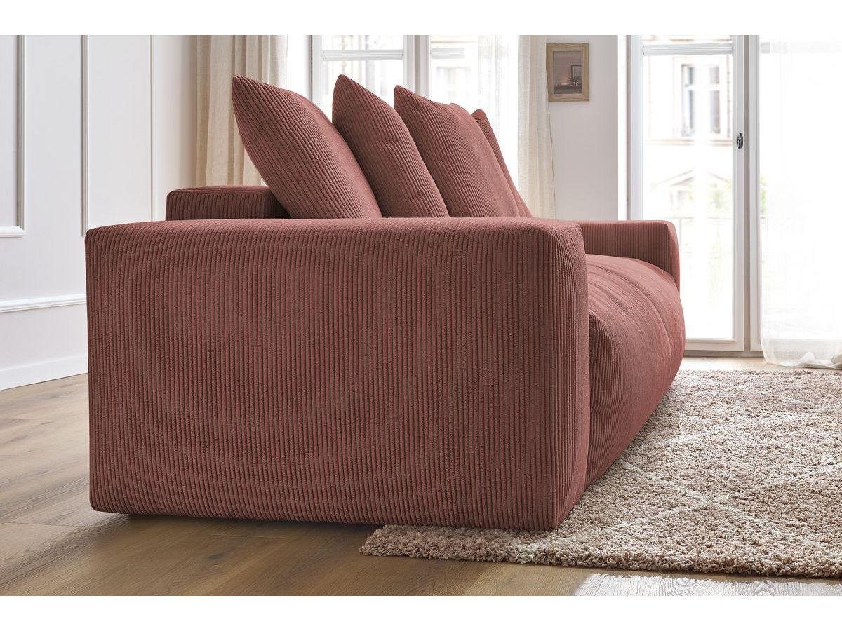 Bobochic Voltaire Schlafsofa 3-Sitzer mit Bettkasten Cordsamt Rosa