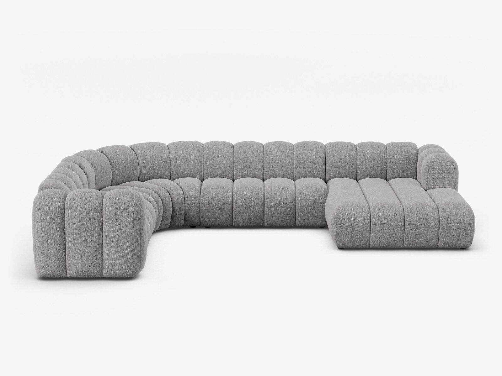 Micadoni Modulares Panorama Ecksofa Lupine 6-Sitzer Links Chenille Eden Hellgrau