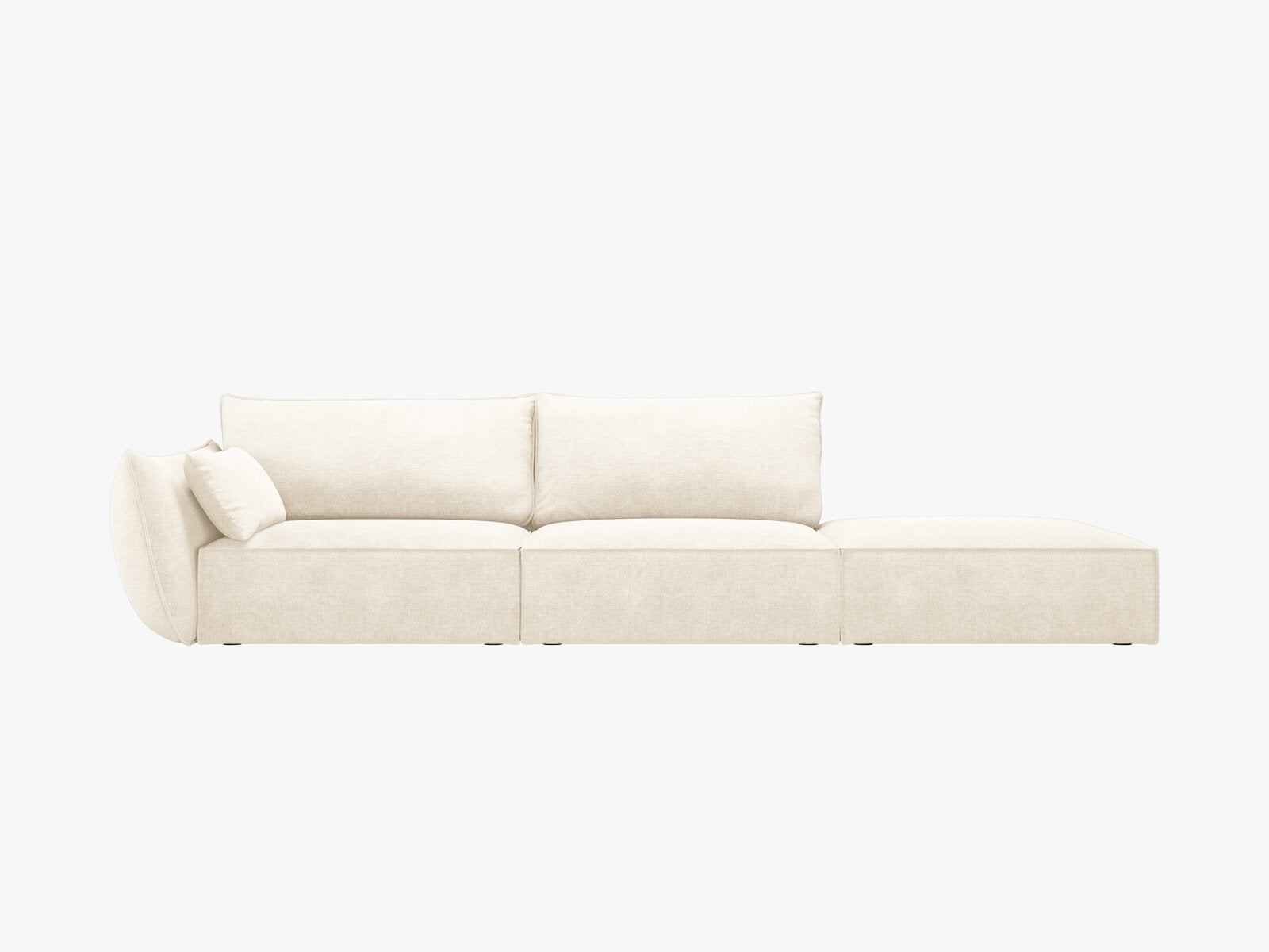 Micadoni Sofa Kaelle 4-Sitzer Rechts Chenille Over The Horizon Helles Beige