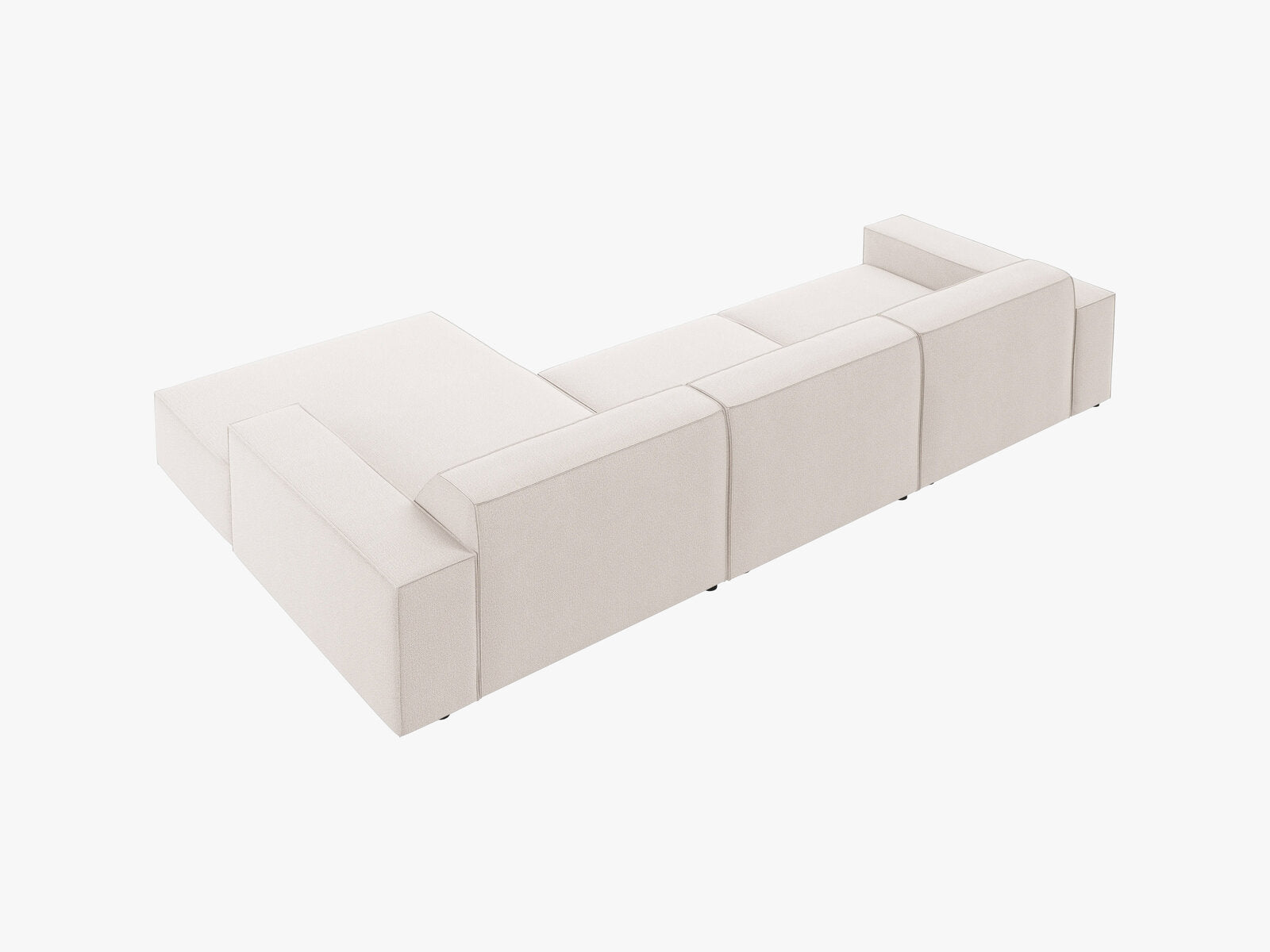 Micadoni Ecksofa Jodie 4-Sitzer Rechts Strukturierter Stoff Megan Helles Beige