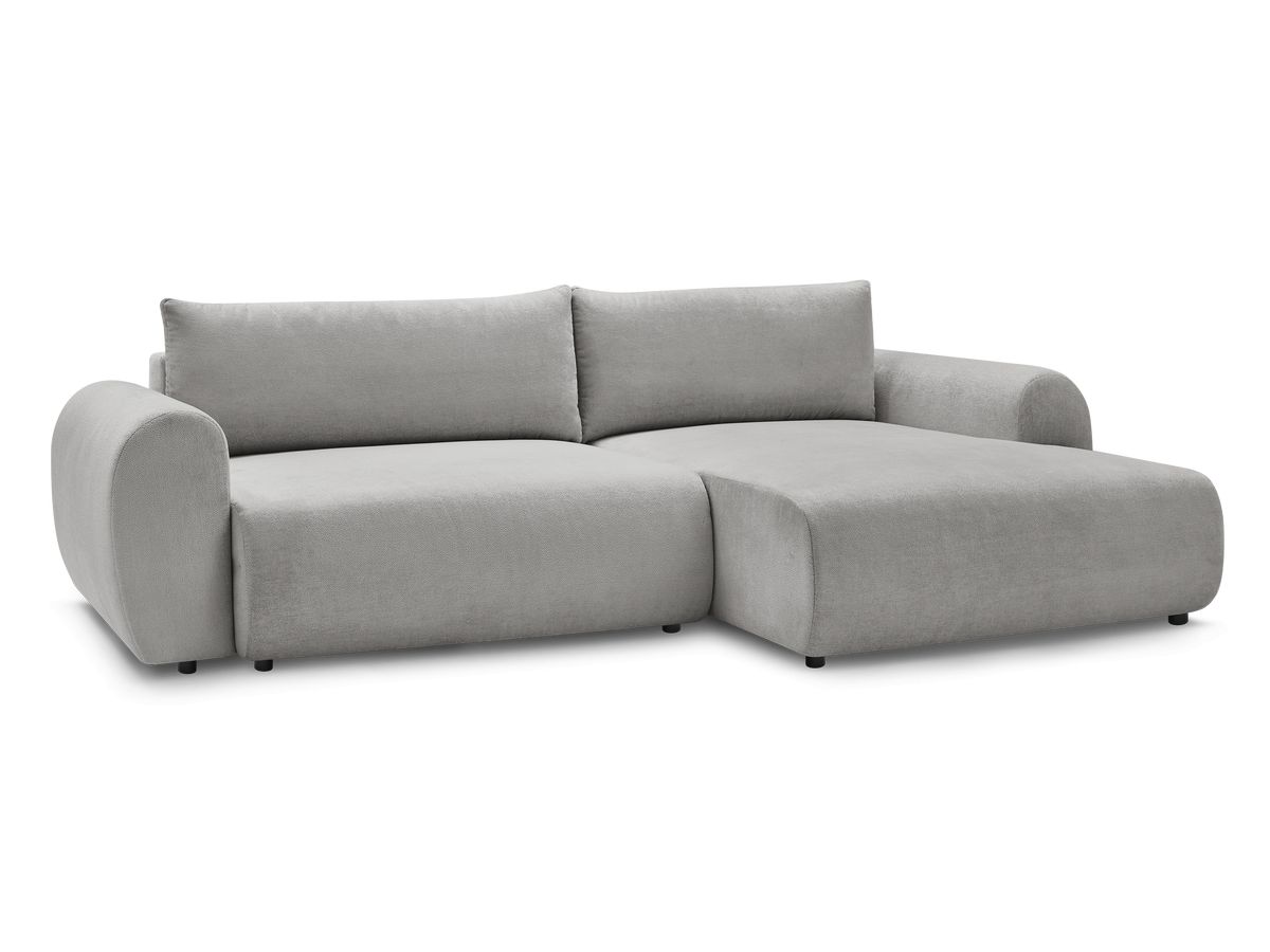 Bobochic Lucien Ecksofa mit Schlaffunktion und Bettkasten 314 × 167 cm Stoff Hellgrau Ecke rechts