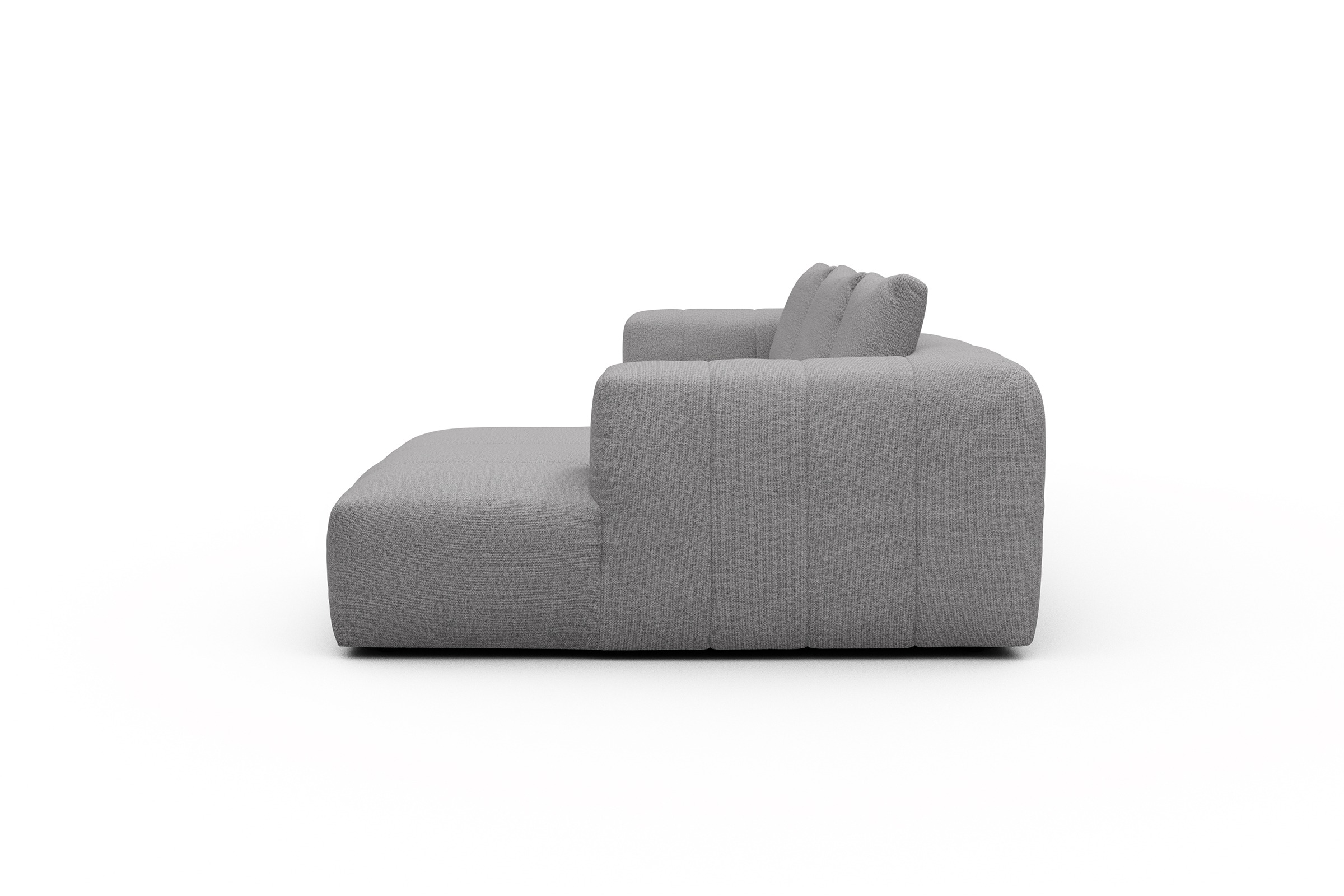 Ecksofa Hugo 2,5-Sitzer Armlehne links mit Chaiselongue Sama-Grey