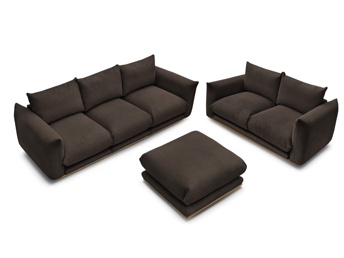 Bobochic Ernest Sofa 5-Sitzer mit Pouf Cordsamt Braun