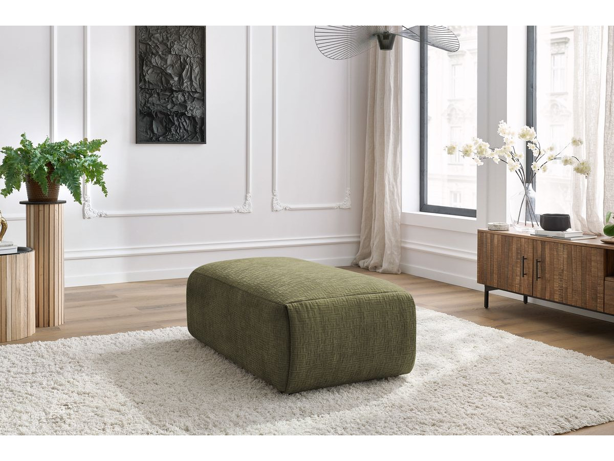 Bobochic Jeanne Pouf 66 × 117 cm Strukturstoff Grün