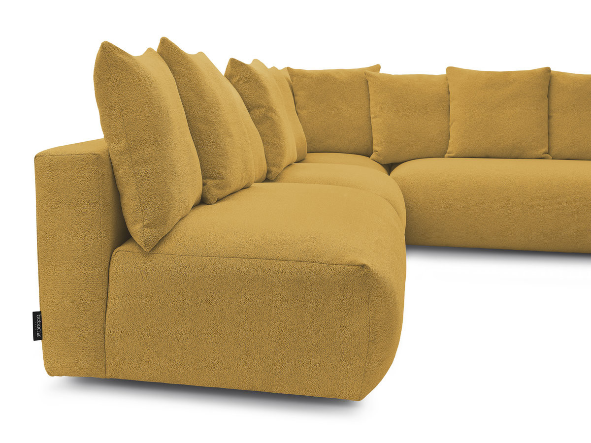 Bobochic Voltaire Ecksofa 322 × 268 cm Melange-Stoff Gelb Ecke rechts