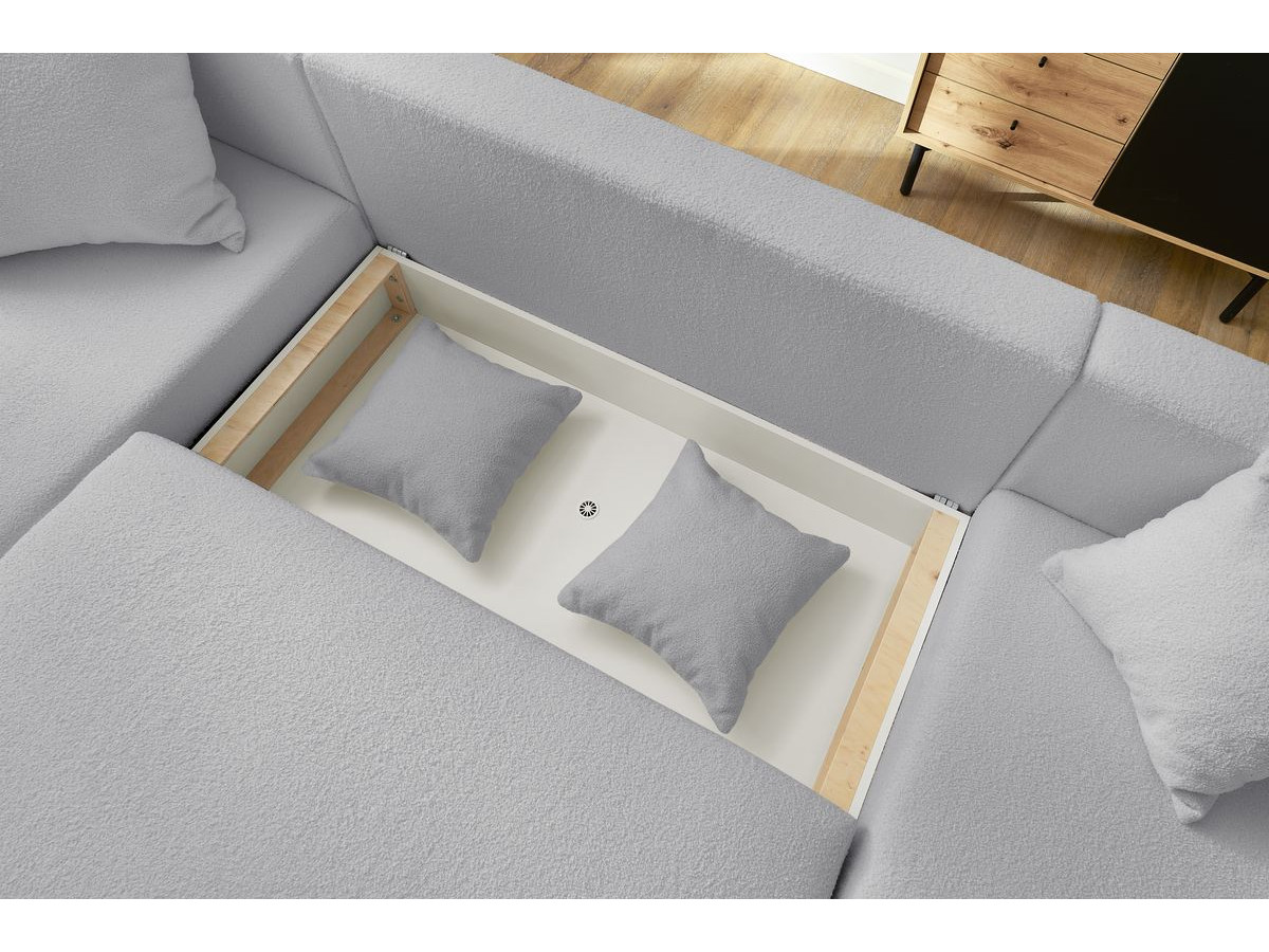 Bobochic Envy Wohnlandschaft Bouclé-Stoff Hellgrau