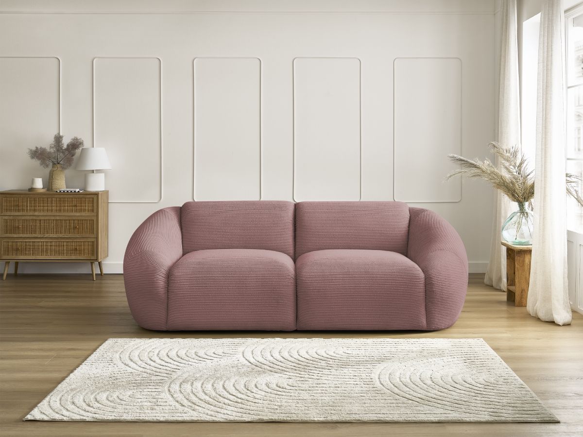 Bobochic Tina Sofa 2-Sitzer Cordsamt Rosa